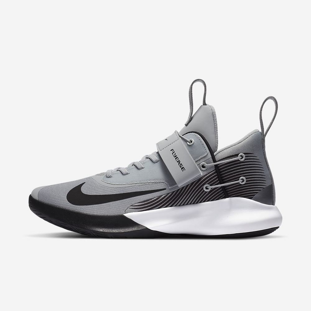 Chaussure De Basket Nike Precision 4 FlyEase Grise 9402-816 Light Smoke Grey/White/Black Homme | BOJ-56317208